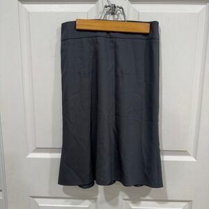 Armani Collezioni Gray Virgin Wool Blend Career Flared Midi Skirt